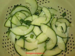 sliced zuke for pickles