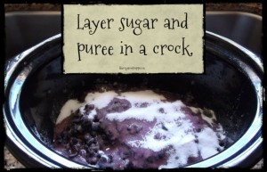 Layer sugar and puree