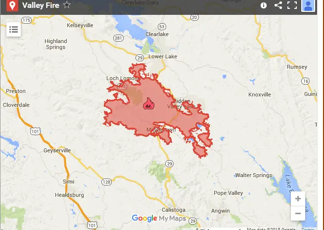 Valley Fire Map