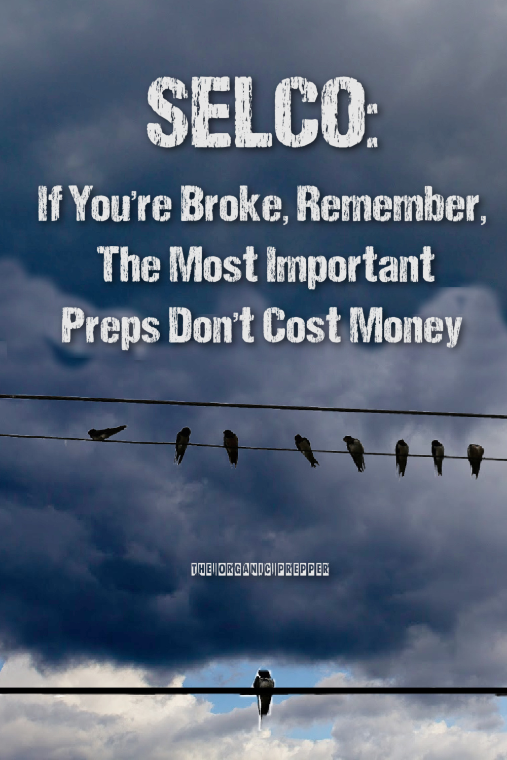SELCO: If You're Broke, Remember, The Most Important Preps Don't Cost Money